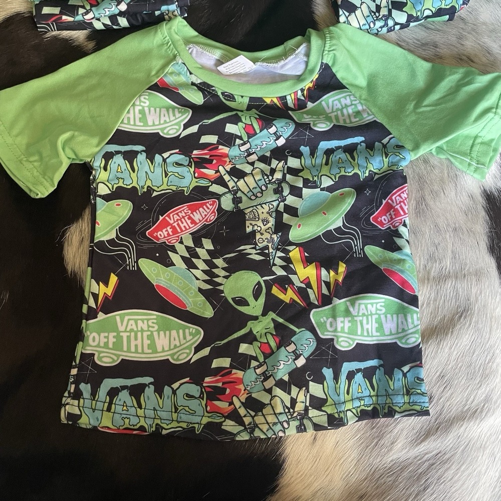 New Baby Toddler Vans Alien‎ Handmade Tshirt  Off The Wall